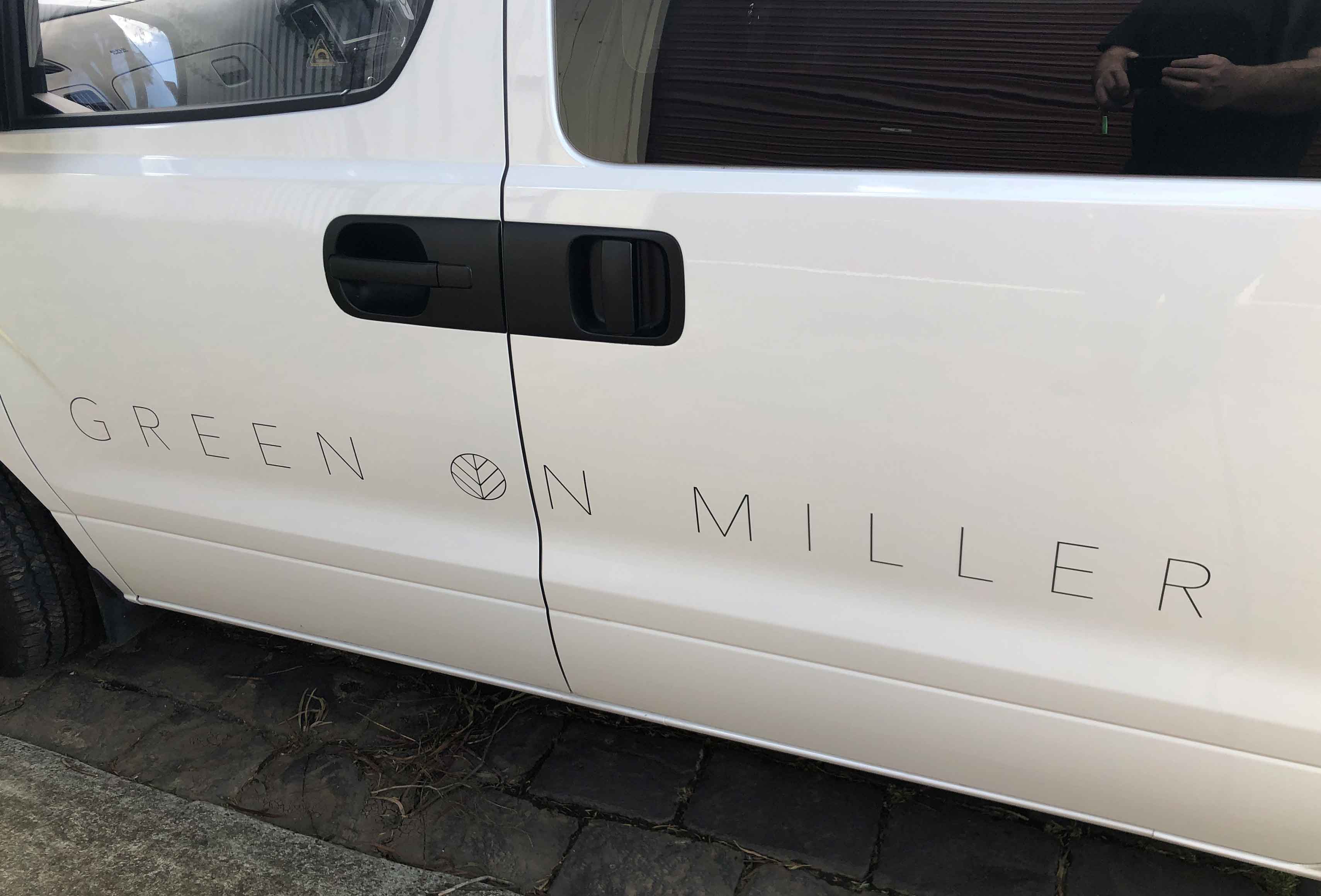 Green on Miller Van Applied Vinyl