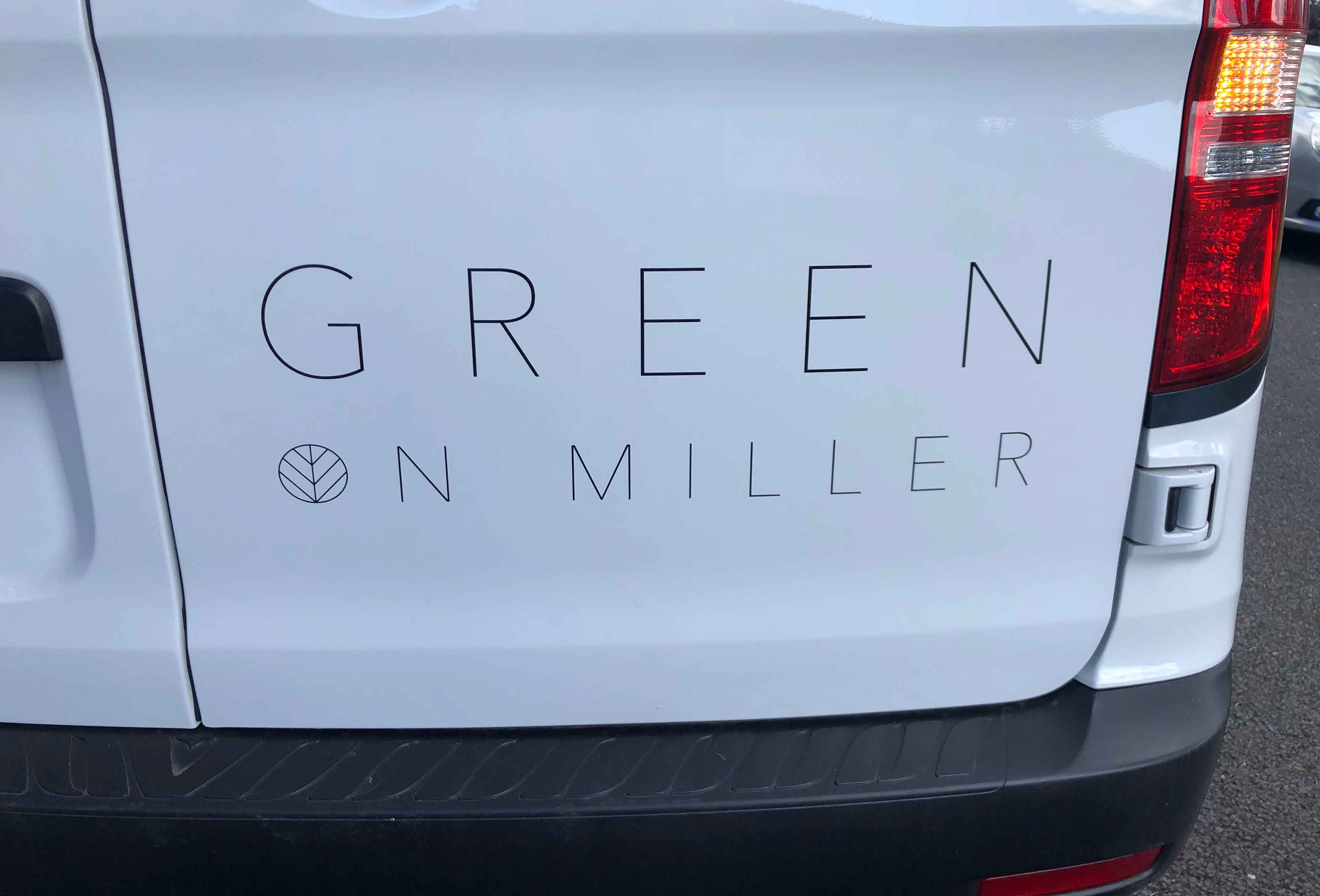 Green on Miller Van Applied Vinyl