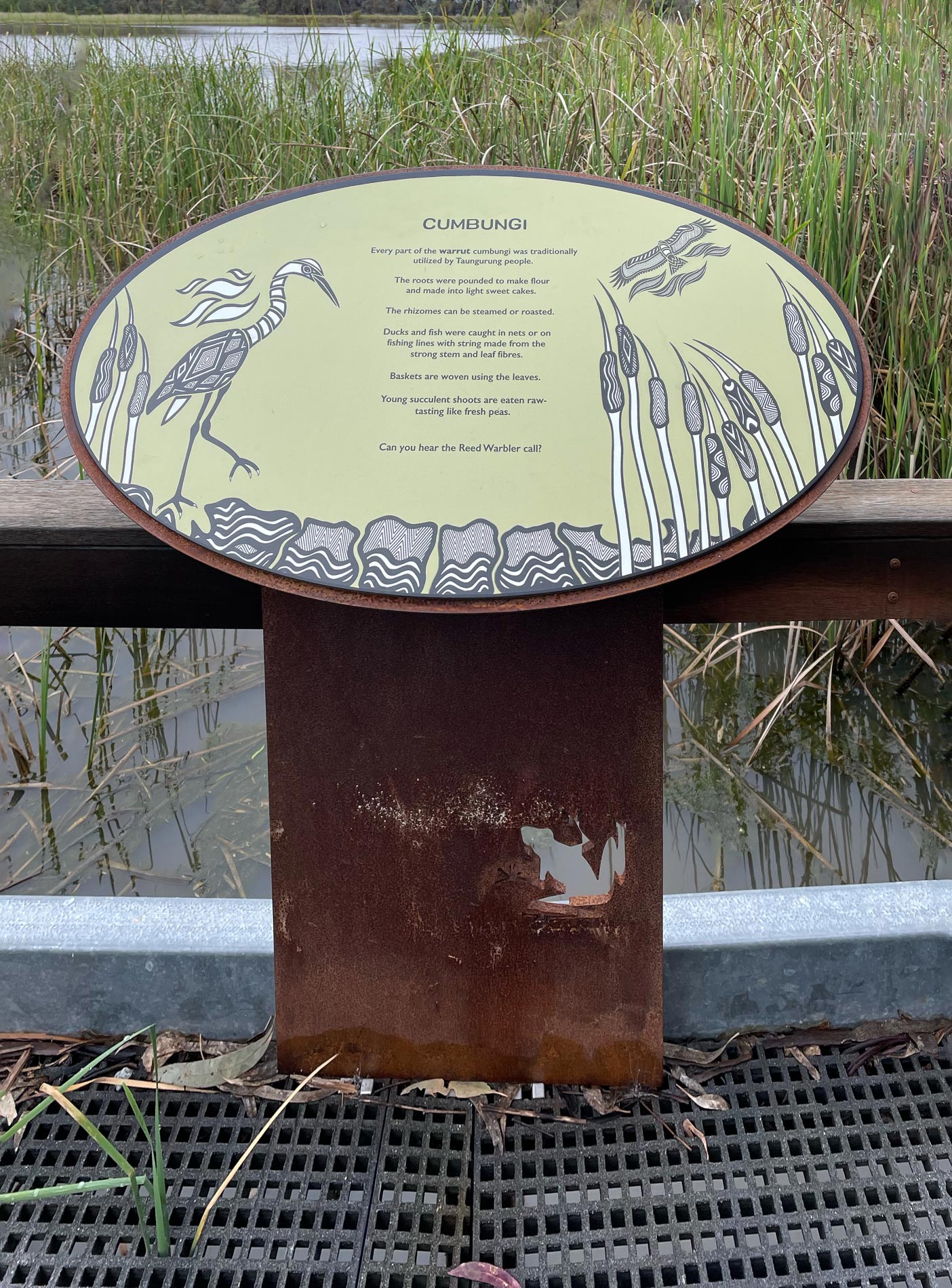 Euroa Arboretum Interpretive Signage by Mick Harding - Structure is fabricated corten metal