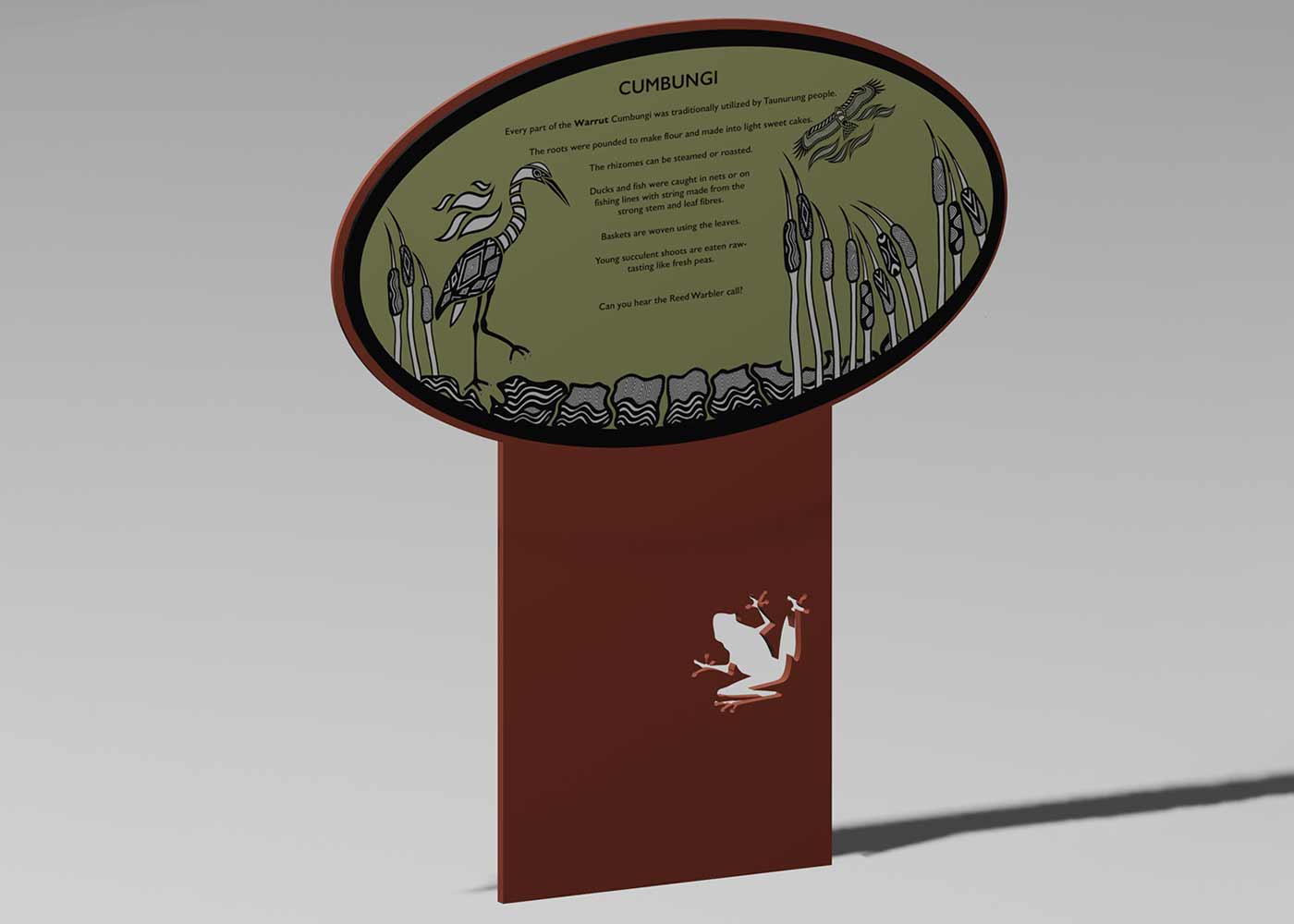 Corten Plynth Interpretive Signage - 3D Render