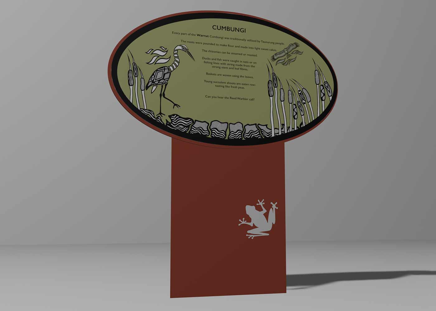 Corten Plynth Interpretive Signage - 3D Render