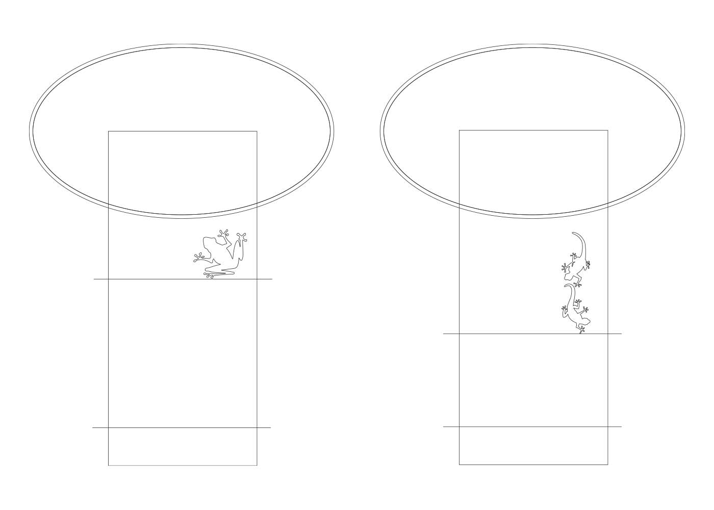 Corten Plynth Interpretive Signage - Vector Linework