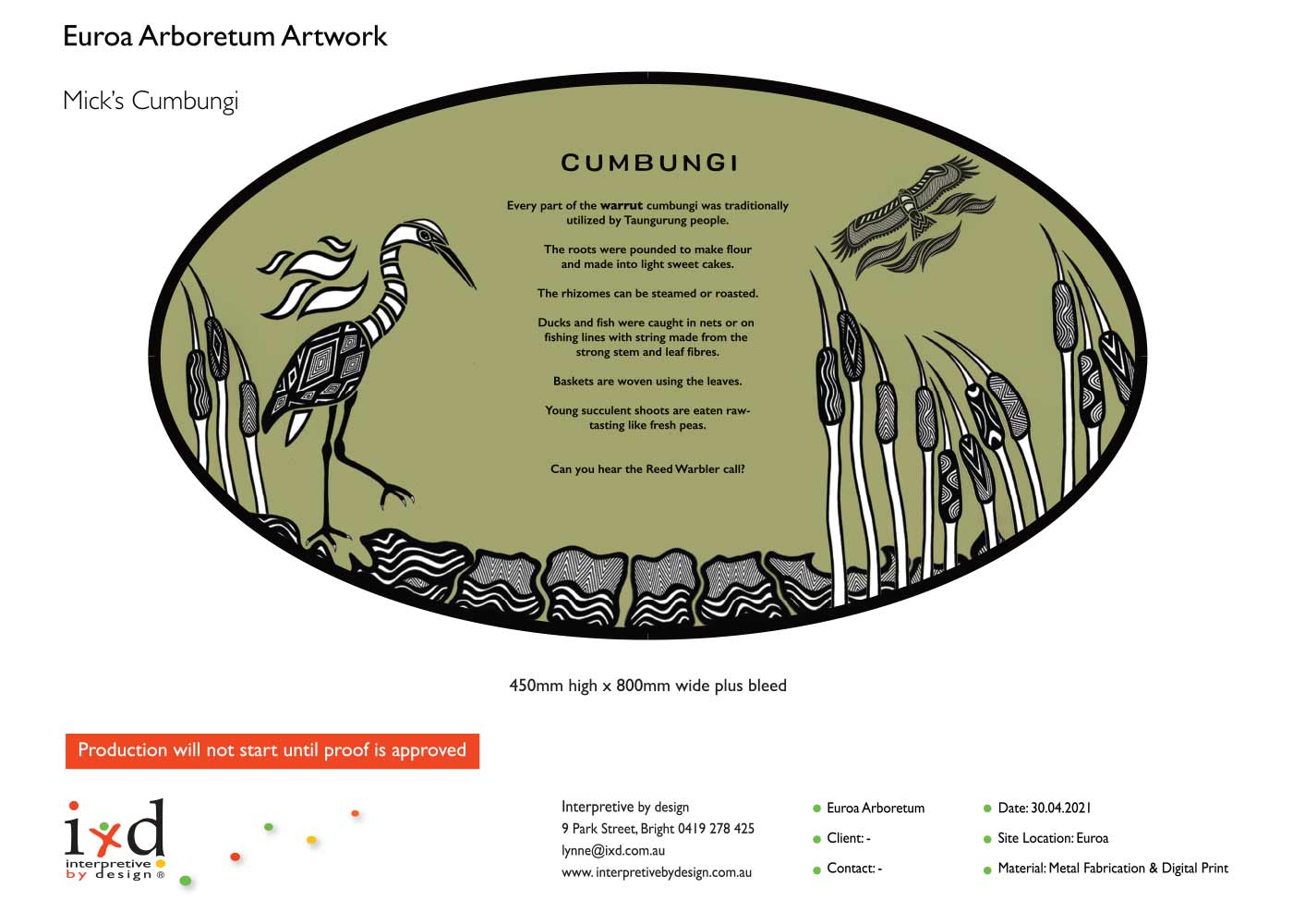 Corten Plynth Interpretive Signage - Sign Off Approval Sheet