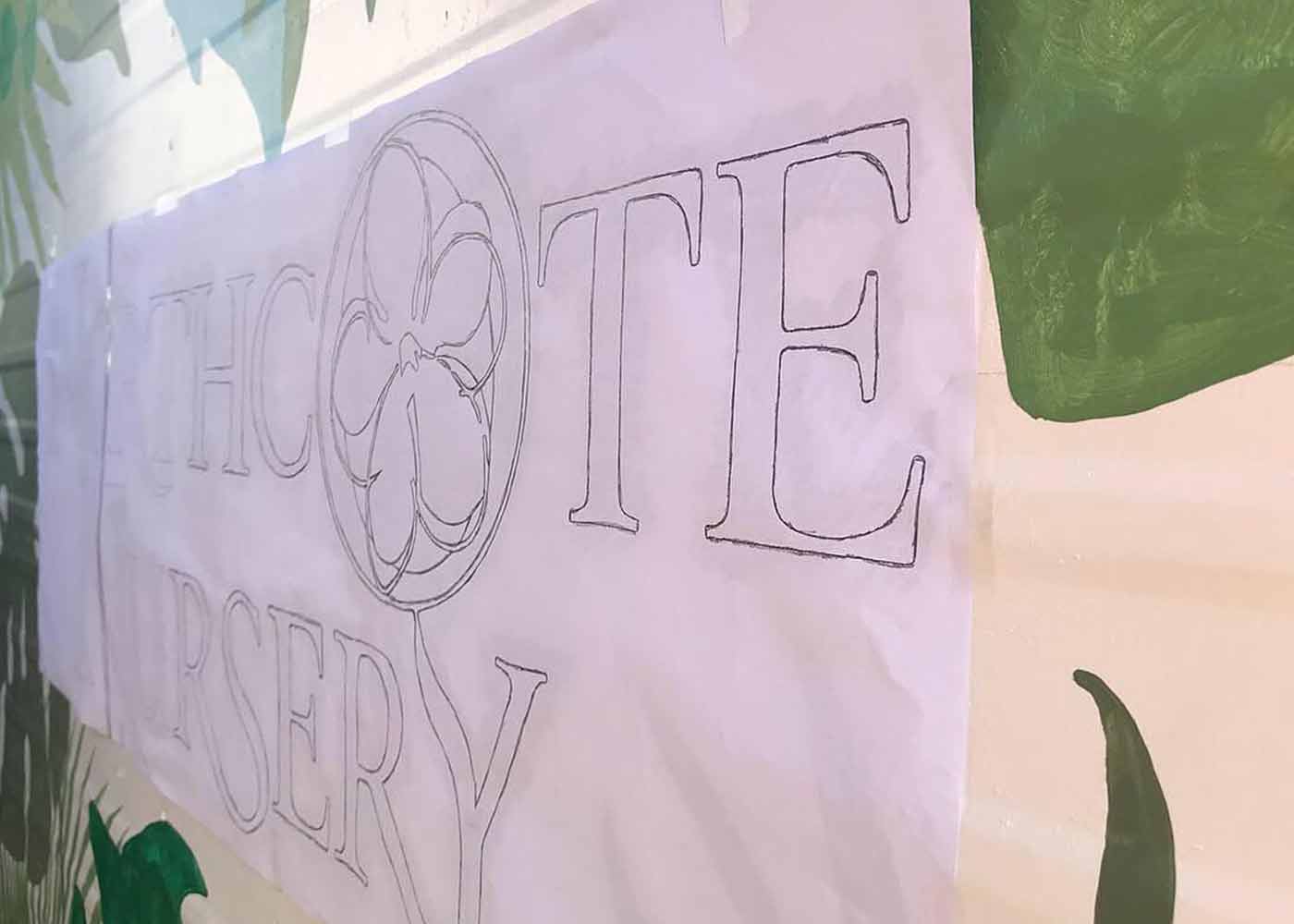 Northcote Nursery Truck - Stenciling the Logo