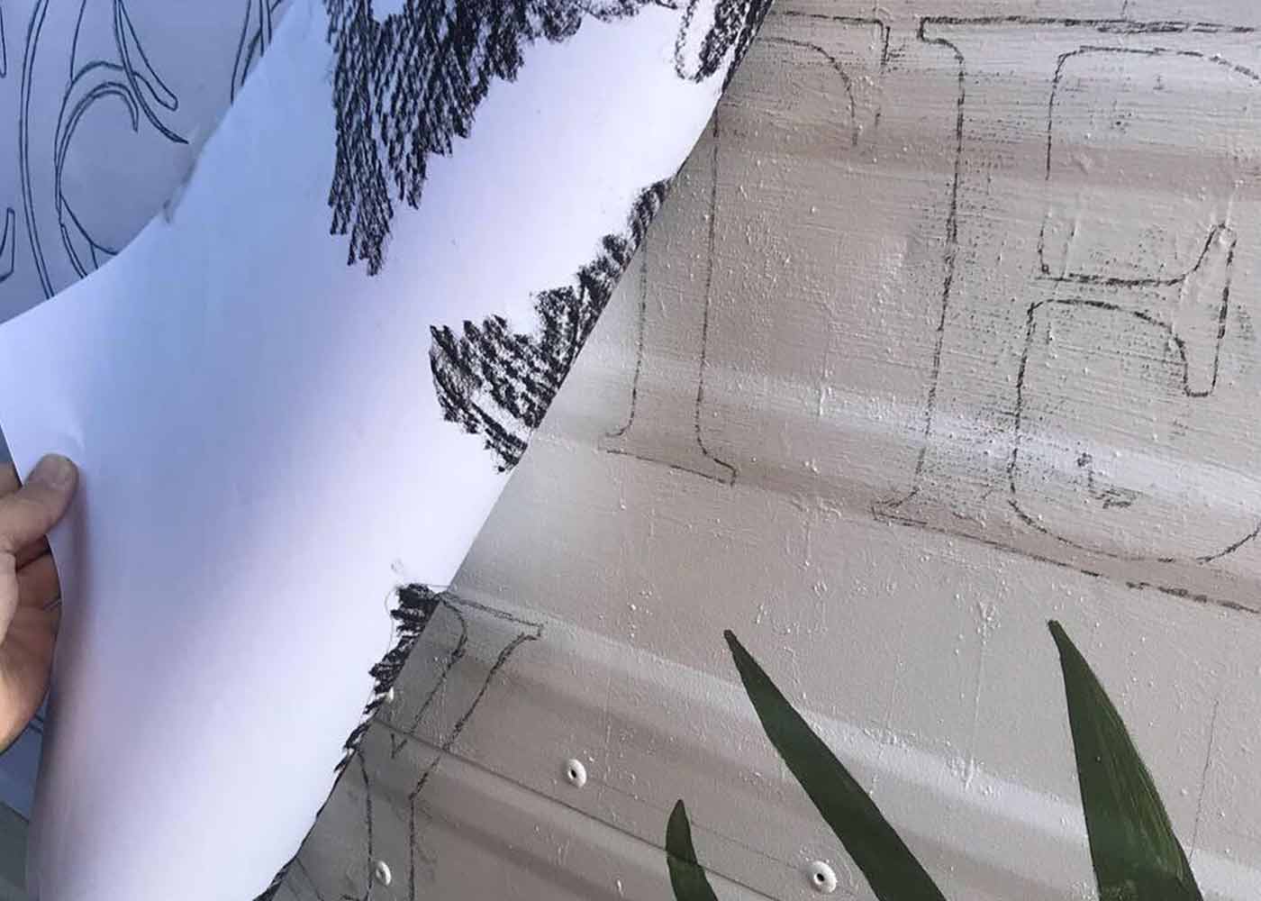 Northcote Nursery Truck - Stenciling the Logo